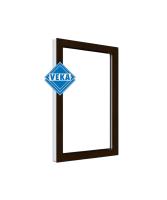 Глухое окно VEKA WHS 60 (1000ш х 1000в) двухкамерное, цвет Белый/Темно-коричневый