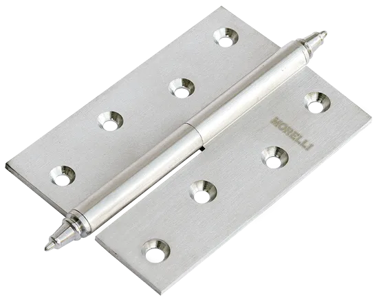 Петля разъемная латунная карточная MB 100X70X3 SN L C  с коронкой левая, врезная, цвет белый никель
