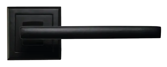 Ручка дверная PANTS MH-35 BL-S раздельная на квадратной розетке, цвет черный, ЦАМ Light