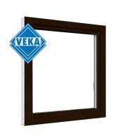 Одностворчатое окно VEKA WHS 60 (600ш х 800в) двухкамерное, цвет Белый/Темно-коричневый