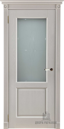 Дверь межкомнатная Селена массив эмаль слоновая кость остекленная
