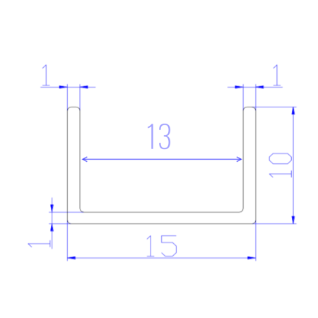 Направляющая нижняя 10х13х10  L5-2м