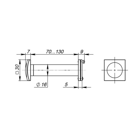 Глазок дверной ZN1 CP 75/130 мм (хром)
