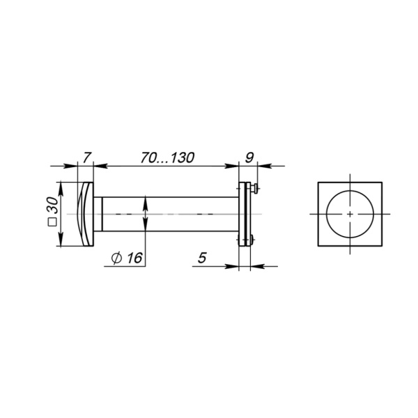 Глазок дверной ZN1 CP 75/130 мм (хром)