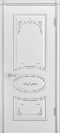 Межкомнатная дверь «Ария Грейс-2 В3 ДГ» 2000 x 600 belyyspatinoyserebro