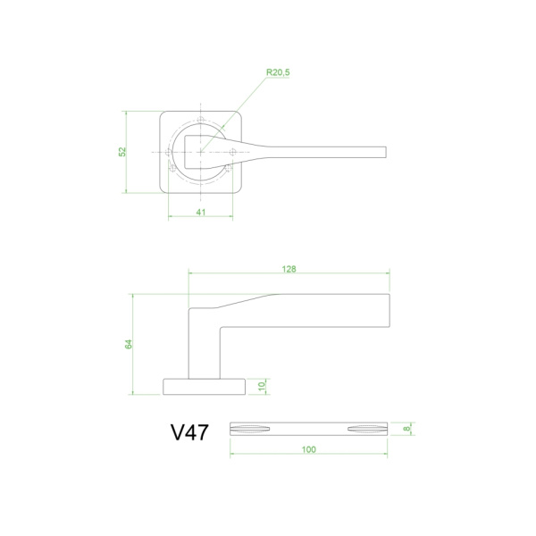 Ручки дверные V47MD (супер матовый никель)