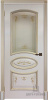 Дверь межкомнатная Багет 3 Патина золото эмаль и лак эмаль слоновая кость остекленная 600x2000 3 Steklo