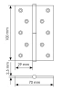 Петля разъемная карточная MSND 100X70X2.5 SC R с подшипником стальная правая, врезная, цвет матовый хром