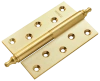 Петля карточная разъемная латунная MB 120X80X3.5 SG L C с коронкой левая, верзная, цвет матовое золото
