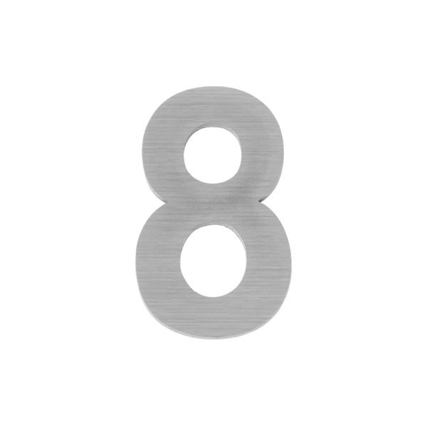 Цифра Fuaro (Фуаро) &quot 8&quot самоклеящаяся SS304 (50х30) (FUARO) SSC сатинированный хром
