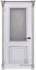 Дверь межкомнатная Багет 32 Патина серебро эмаль и лак эмаль белая остекленная 600x2000 Baget 32