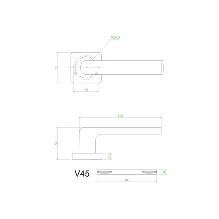 Ручки дверные V45L-2  (матовый хром)