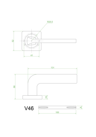 Ручки дверные V46MD (супер матовый никель)