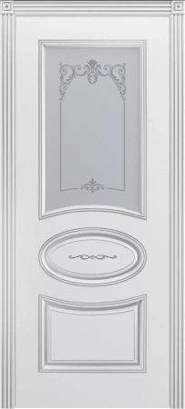 Межкомнатная дверь «Ария В1 ДО1» 2000 x 700 belyyspatinoyserebro