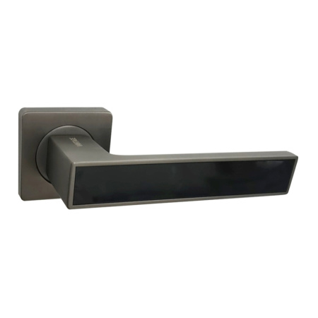 Ручки дверные алюминиевые  V52GR/BL-2 AL (графит/черный глянец)