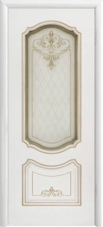 Межкомнатная дверь «Соло Грейс В4 ДО» 2000 x 600 belyi_spatinoi_rozovoezoloto