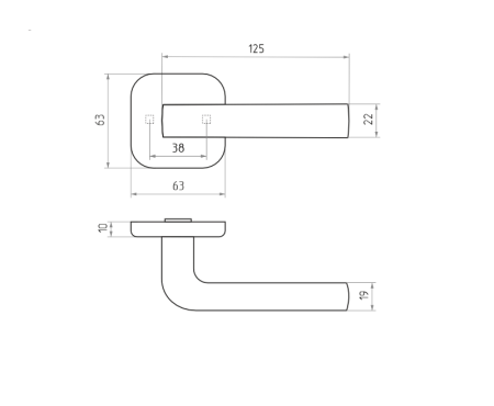 Ручки дверные алюминиевые  V24BL AL (черный)