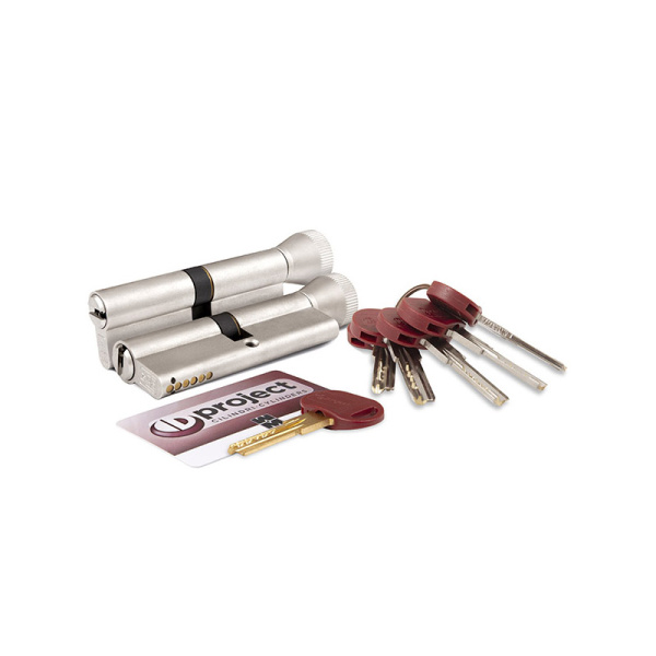 Цилиндровый механизм Mottura (Моттура) с вертушкой DPC1F5151 S3 (102 мм/46+10+46) САТИН.НИКЕЛЬ. 5+1 кл.