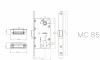 Замок под цилиндр магнитный MC85SC (мат. хром)