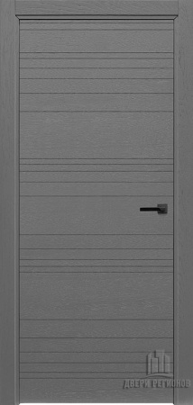 Дверь межкомнатная Linea натуральный шпон chiaro patina argento (ral 9003) глухая 800x2000 Grigio Ral