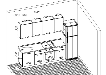 Готовый кухонный гарнитур БЕАТРИС 10