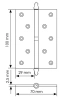 Петля карточная разъемная MS 100X70X2.5 R COF стальная правая, врезная, цвет кофе