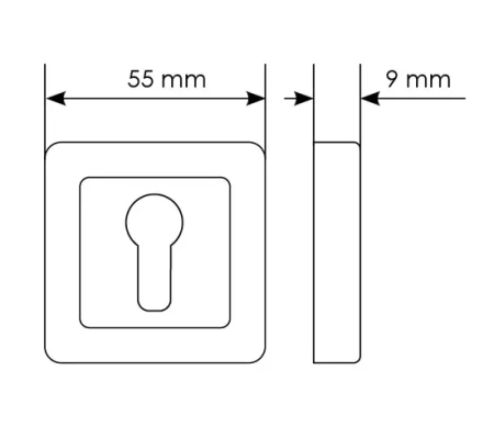 Накладка MH-KH-S55 GR/PC на ключевой цилиндр, цвет графит/хром
