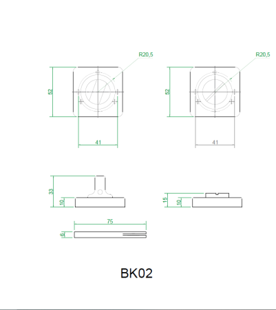 Накладки санузловые с ключом BK02CP-K (хром)
