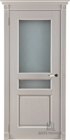 Дверь межкомнатная Виктория массив античный орех остекленная 900x2000 Steklo Emal