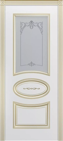 Межкомнатная дверь «Ария В1 ДО1» 2000 x 600 belyyspatinoyzoloto
