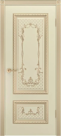 Межкомнатная дверь «Дуэт R В3 ДГ» 2000 x 900 slonovayakostspatinoyzoloto